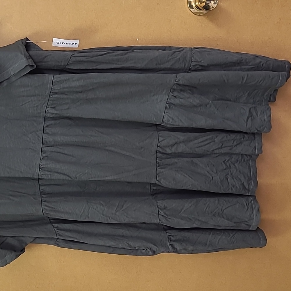 Old Navy Size 4X Charcoal Grey Tiered Midi T-Shirt Dress - Picture 6 of 11